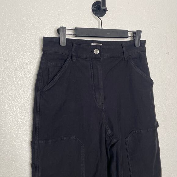 Aritzia Wilfred Free Womens Pants Size 4 Black High Rise Utility Cargo - Picture 9 of 15